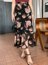 DAZY Floral Print Ruffle Hem Skirt For Women, Elegant